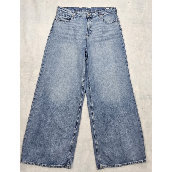 GAP Denim - Gap Jeans Womens 33 / 16 Tall Extra Baggy Wide Leg Loose Fit Vtg 90s Blue Rave